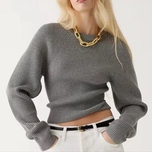 NEW J.Crew Raglan fitted waist crewneck sweater, Size Medium